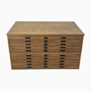 Large Mid-Century Plan Chest with Handles from Staverton