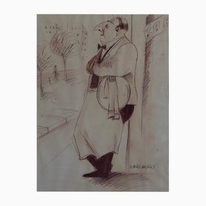 Salvador Pérez Bassols, Le Garçon, Dessin Encre