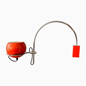 Mid-Century Orange Arc Eyeball Wall Lamp from Gepo