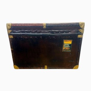 Baule vintage in pelle per bagagli