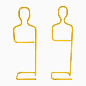 Valet in metallo giallo, anni '80, set di 2