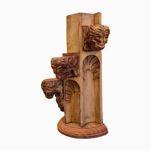 Elemento in legno con teste di leone, Francia, XVIII secolo