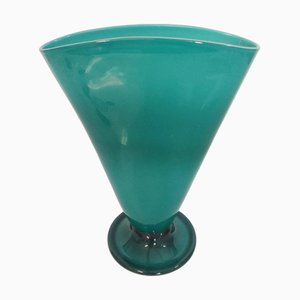 Smaragdgrüne Vase aus Muranoglas, Archimede Seguso zugeschrieben, 1950er