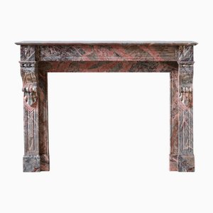 French Sarrancolin Marble Modillion Fireplace, 1890s