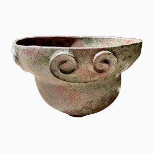 Neo-Classical Studio Ceramic Art Bowl with Volute-Shaped Ornaments, 1920s