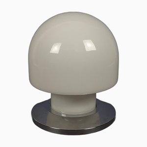 Space Age White Murano Glass Mushroom Table Lamp, 1970s