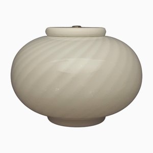 Striped Opal White Murano Glass Sconce, 1970s