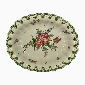 Centrotavola in ceramica con fiori dipinti a mano di Vecchia Lodi, anni '60