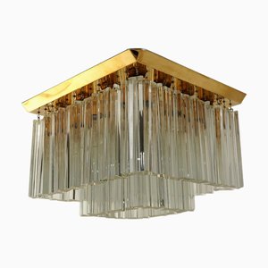 Plafonnier avec Éléments en Verre Cristal de JT Kalmar, Vienne, Autriche, 1970s