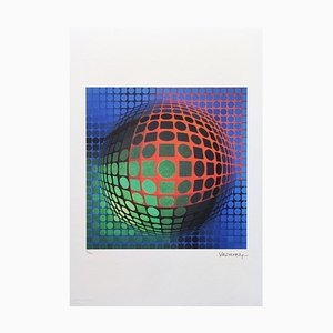 Victor Vasarely, Op Art Composition, Limited Edition Lithograph, 1970s