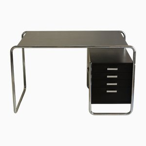 Scrivania S285/2 nera in acciaio tubolare e frassino di Marcel Breuer per Thonet
