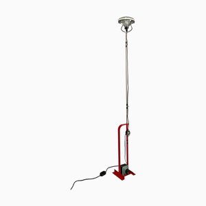 Italian Modern Red Metal Toio Floor Lamp by Castiglioni Brothers for Flos, 1970s