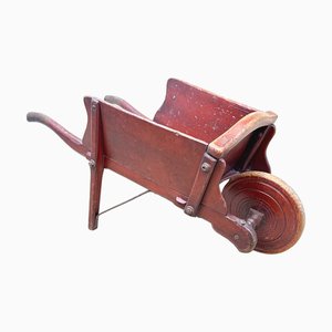 Victorian Painted Elm Child's Wheelbarrow, 1870s