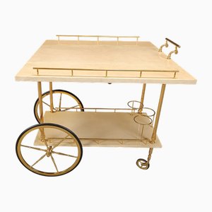 Italian Lacquered Serving Bar Cart by Aldo Tura, 1960s