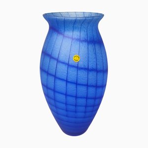 Blaue Handgefertigte Vase aus Muranoglas, Italien, 1970er