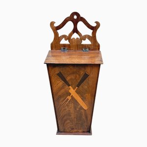Georgian Mahogany Wall Cutlery or Candle Box, 1800s