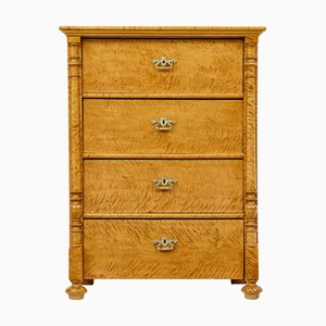 Swedish Tiger Birch Chest of Drawers, 1890
