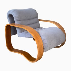 Midcentury Modern Curvy Wavy Lounge Chair by Jan Bocan, 1970s