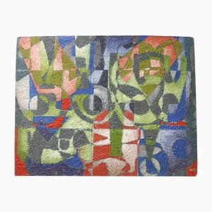 Jean Besnard, Abstraction Géométrique, 1980s, Huile sur Panneau