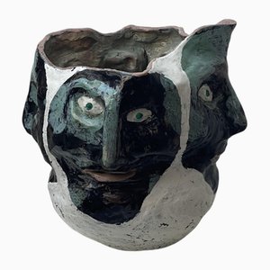 Large Four-Sided Art Brut Ceramic