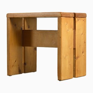Vintage Pine Stool from Les Arcs, 1970s