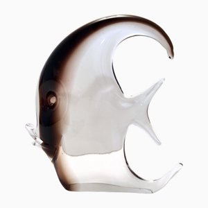 Figurine Décorative Postmoderne en Verre de Murano Marron Poisson attribuée à Vincenzo Nason, Italie, 1970