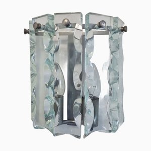 Italian Modern Cut Glass Sconce from Zeroquattro, 1960s
