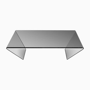Mesa de centro Rubino italiana vintage de vidrio curvado, 1990