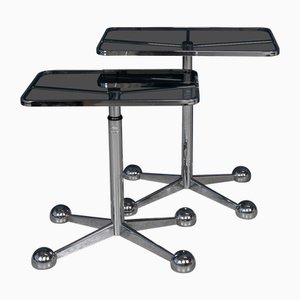 Tables Télescopiques Graduées Vintage par Arredamenti Allegri, Italie, 1970, Set de 2