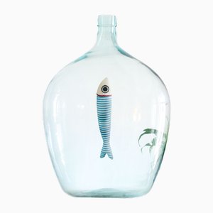Decoración hogareña Damajohn Go Fish vintage azul