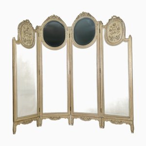 Large French Four-Fold Mirrored Dressing Screen, 1920s
