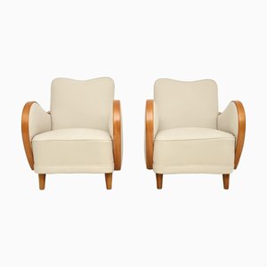 Set de Chaises Art Déco en Bouleau Satiné, Suède, 1920