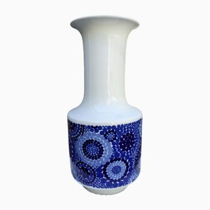 Vase Pop Art Iconique en Porcelaine Cobalt, Blanc-Bleu par H&g Heinrich, 1960s