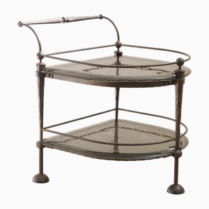 Brutalist Bar Cart on Wrought Iron in the style of Lothar Klute