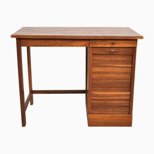 Bureau pour Enfant Vintage en Chêne avec Porte Enroulable, 1950s