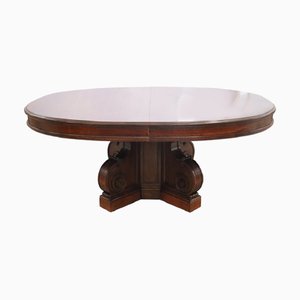 Table de Salle à Manger Ovale Extensible en Noyer