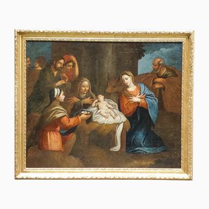 The Adoration of the Magi or the Nativity of the Baby Jesus, 1700, Oil on Canvas, Framed