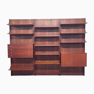 Libreria da parete in teak, anni '60