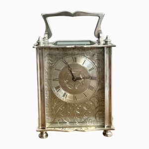 Horloge de Carrosse Miniature Marquée par Hall en Argent, 1960s