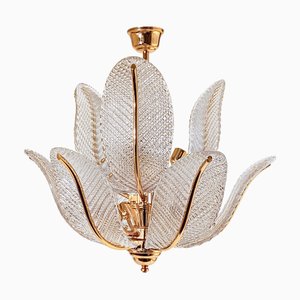 Murano Glass Ceiling Lamp attributed to Barovier & Toso, Italy, 1980s