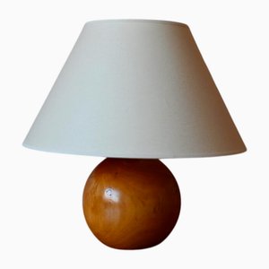 Kugel Tischlampe aus Holz, 1970er