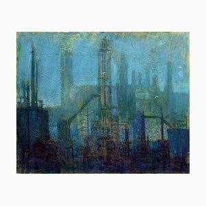 Renato Criscuolo, Periferia, Italy, Oil on Canvas, 21st Century, Framed