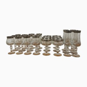 Medici Glasses in Crystal and Platinum, Set of 24