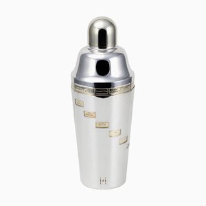 Versilberter englischer Vintage Rezept Cocktail Shaker, 1960