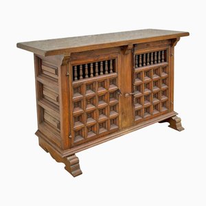 Antique Spanish Baroque Credenza in Tuscan Carved Walnut, 1890s