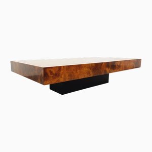 Vintage Space Age Couchtisch aus Melamin & schwarzem Holz, 1970er