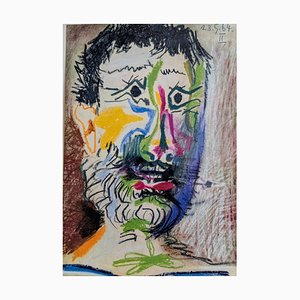 Pablo Picasso, Portrait, Farbiger Kunstdruck, 1966