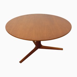 Table Basse Vintage Ronde en Teck par Bernhard Pedersen & Son, Danemark, 1970s