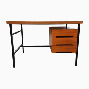 Vintage Double-Sided Desk in Mahogany and Black Metal, 1960s
