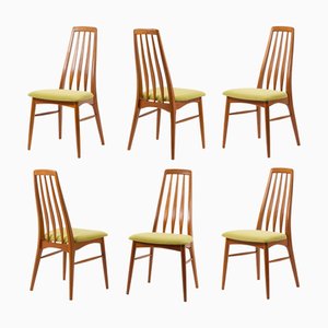 Danish Teak Eva Chairs by Niels Koefoed for Koefoeds Hornslet, 1960s, Set of 6
